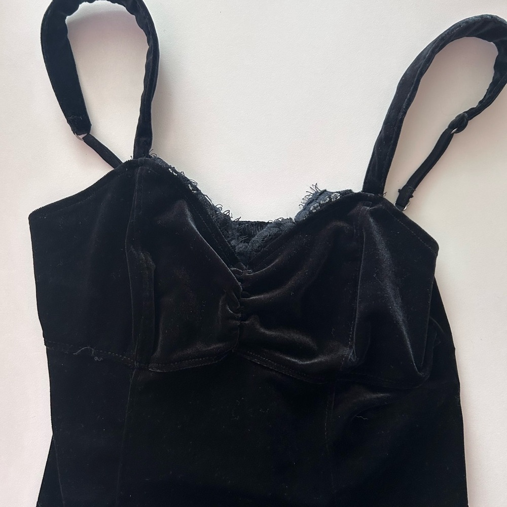 Abercrombie & Fitch Black Velvet Strappy Halter Top - sz S